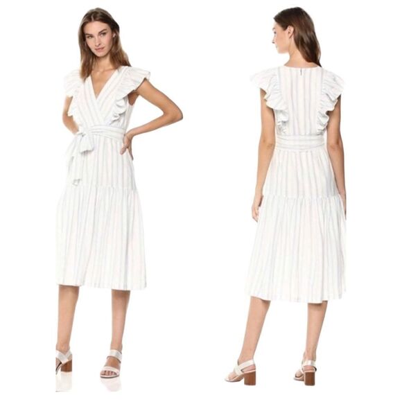 Rebecca Taylor Blue & White Stripe Dress Size 2 - Picture 1 of 9